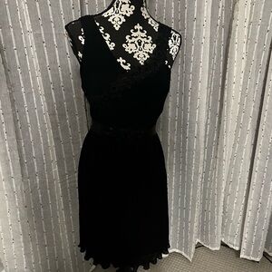 Black Grecian style cocktail dress